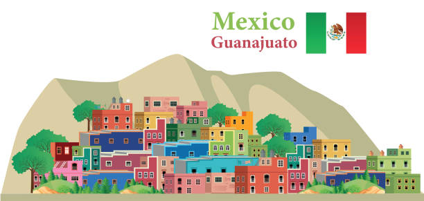 ilustrações, clipart, desenhos animados e ícones de guanajuato, méxico - church steeple vector christianity