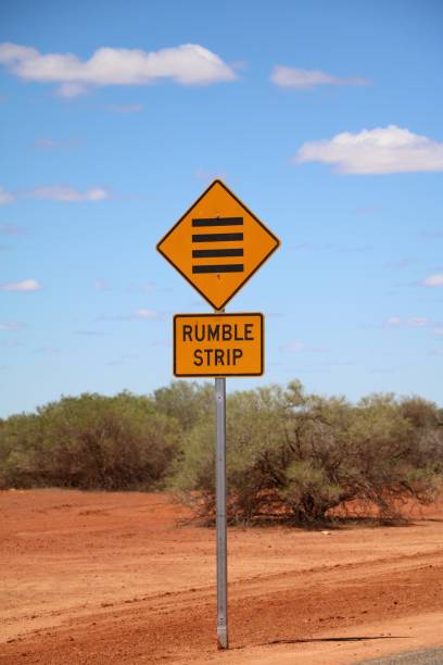 rumble strip traffic sign in australia - rumble strip imagens e fotografias de stock
