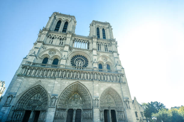 Low Angle Morning View Of The Notre Dame Cathedral