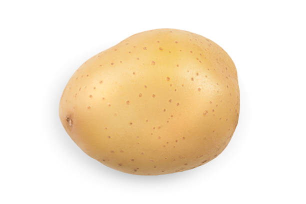 istock Young potato isolated on white background. Harvest new. Top view. Flat lay 1162193084