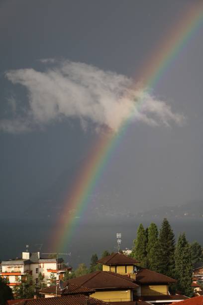 istock Rainbow over Lake Maggiere, view from Stresa, Italy 1162195567