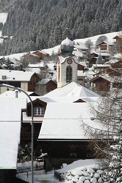 istock snow  in little town 116219654