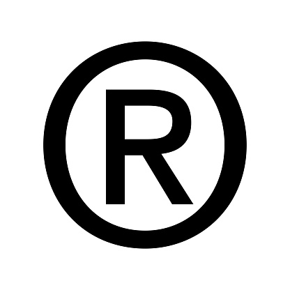 Registered symbol icon flat vector illustration design isolated on white background