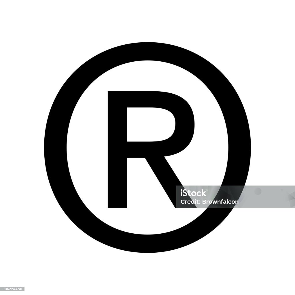 Registered symbol icon flat vector illustration design Registered symbol icon flat vector illustration design isolated on white background Intellectual Property stock vector