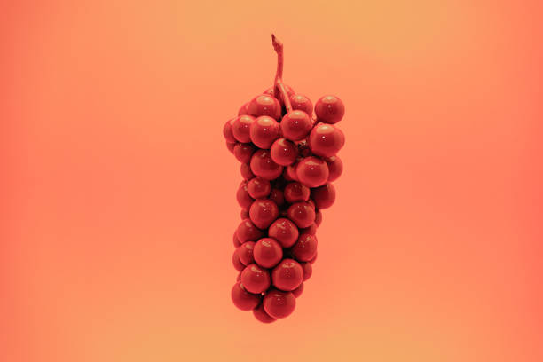 istock Red Grapes on a beautiful yellow background. Creative concept. 1162197042