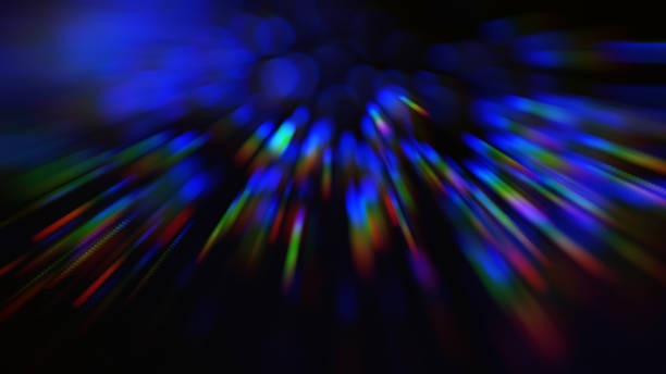 neon kolorowe belki bokeh czarne tło abstrakcyjne rozmycie prędkość ruchu kolorowe rainbow lines - long exposure flash zdjęcia i obrazy z banku zdjęć