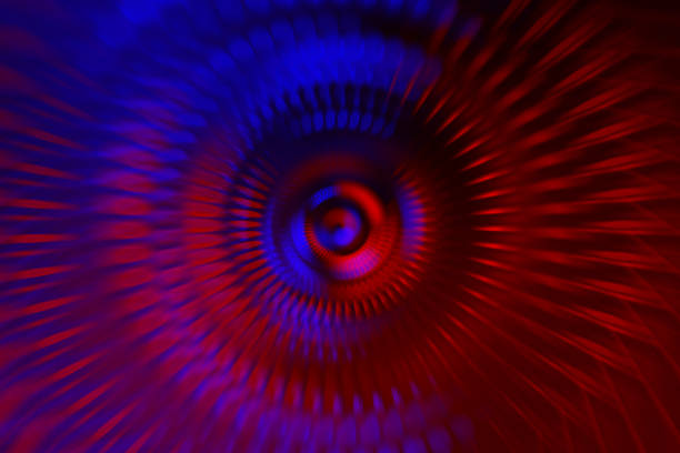 Neon Blue Red Abstract Turbine Blades Jet Engine Background Neon Blue Red Abstract Turbine Blades Jet Engine Background Distorted Macro Photography military airplane photos stock pictures, royalty-free photos & images