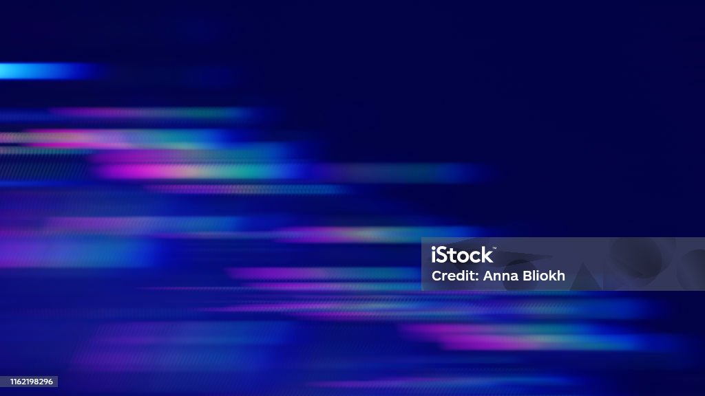Speed Motion Stripe Neon Colorful Abstract Blue Blurred Prism Spectrum Lines Black Background Dark Bright Technology Backdrop Speed Motion Abstract Neon Blue Colorful Blurred Stripes Spectrum Lines Black Background Prism Effect Dark Bright Technology Backdrop Distorted Macro Photography Backgrounds Stock Photo