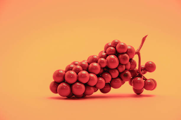 istock Red Grapes on a beautiful yellow background. Creative concept. 1162198770