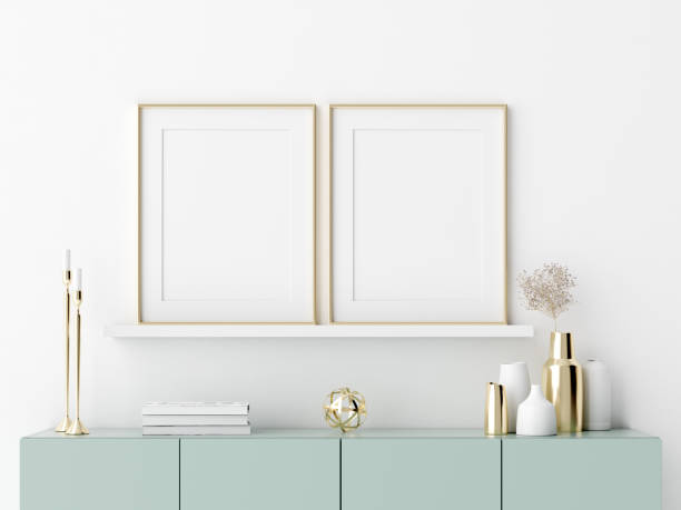 istock Mock up poster in modern interior background 1162202381
