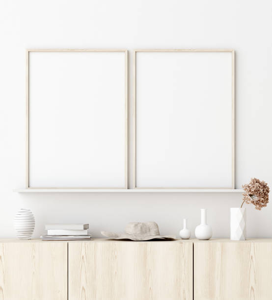 istock Mock up poster frame in living room interior. Interior Scandinavian style 1162202394