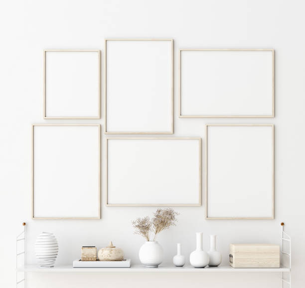 istock Mock up poster frame in living room interior. Interior Scandinavian style 1162202395
