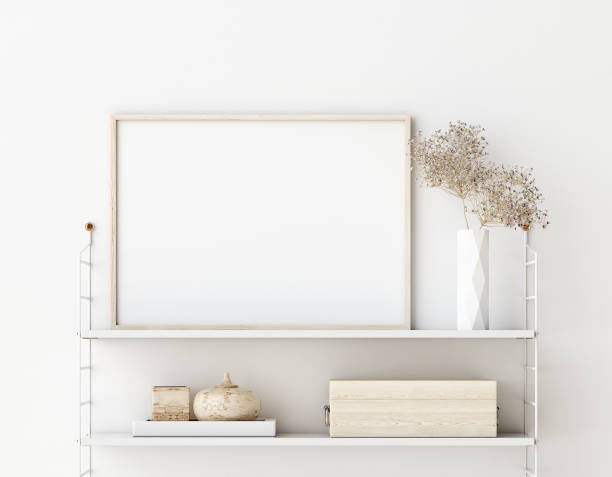 istock Mock up poster frame in living room interior. Interior Scandinavian style 1162202397