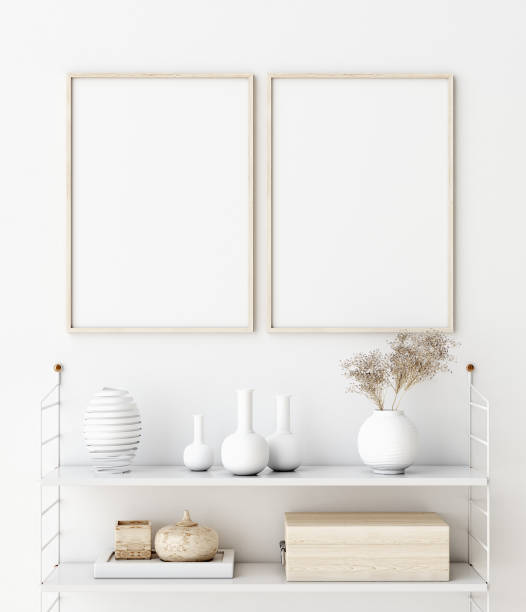 istock Mock up poster frame in living room interior. Interior Scandinavian style 1162202418