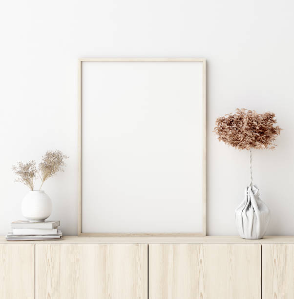 istock Mock up poster frame in living room interior. Interior Scandinavian style 1162202421