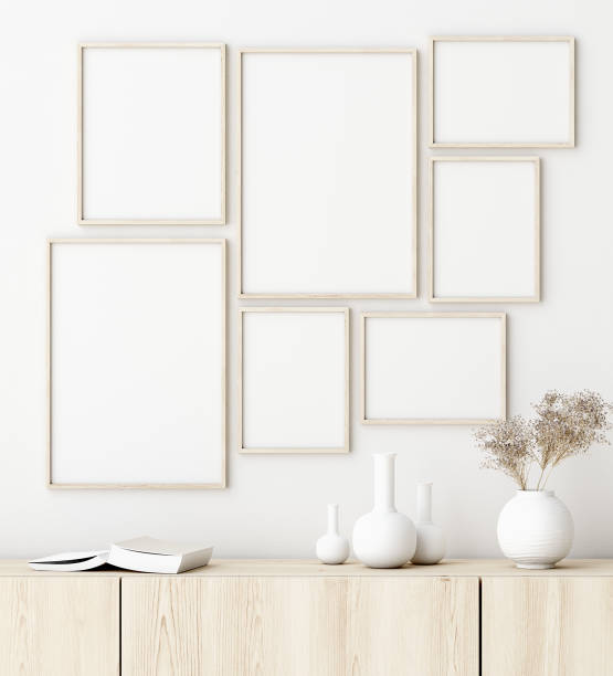istock Mock up poster frame in living room interior. Interior Scandinavian style 1162202430