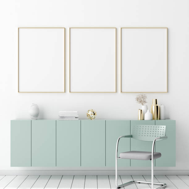istock Mock up poster in modern interior background 1162202433