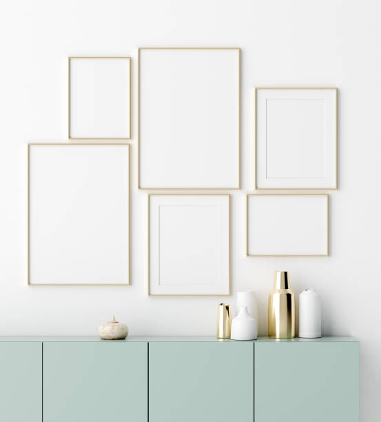 Mock up poster in modern interior background