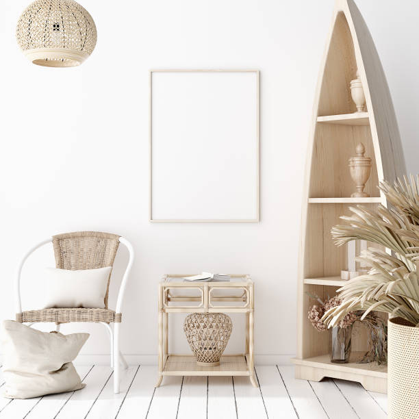 istock Mock-up poster frame in decorated room, Scandinavian style 1162202435