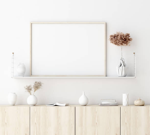 istock Mock up poster frame in living room interior. Interior Scandinavian style 1162202467