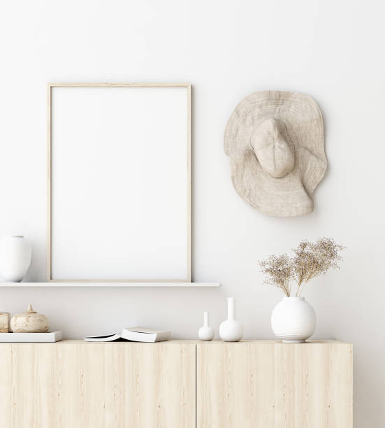 istock Mock up poster frame in living room interior. Interior Scandinavian style 1162202471