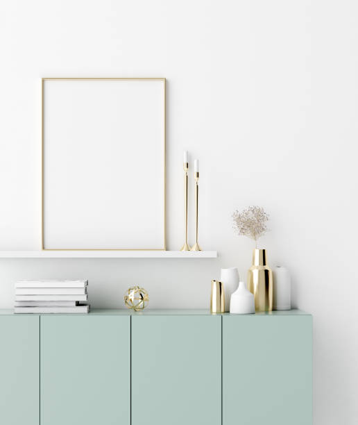 istock Mock up poster in modern interior background 1162202476