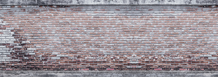 Wide old brick wall , vintage brick wall  in a background image
