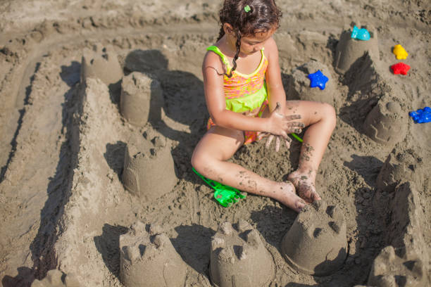sand castle on a beach area in brittany, france