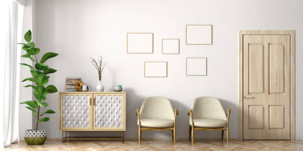 istock Interior of modern living room 3d rendering 1162212524