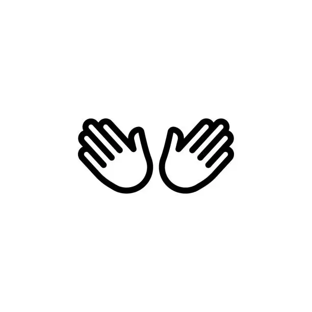 Vector illustration of Pigeon hand gesture outline icon. Element of hand gesture illustration icon. signs, symbols can be used for web, logo, mobile app, UI, UX