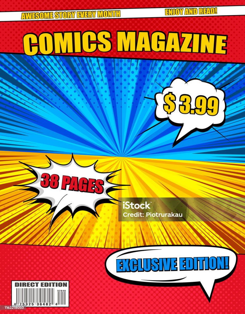 Small Comic Magazine Bright Comics Magazine Stock Illustration - Download Image Now - Comic ...