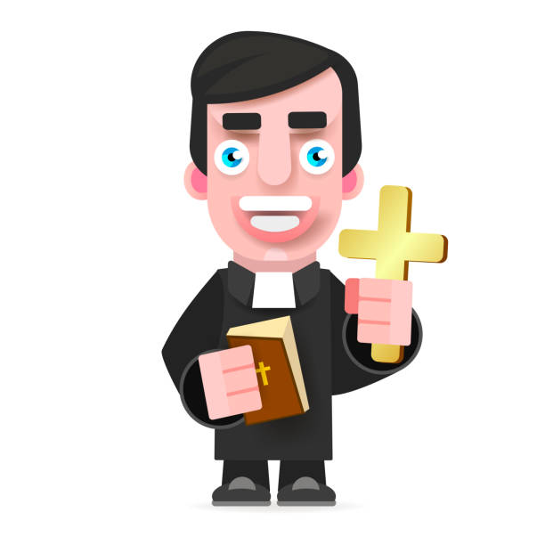 istock Illustration Of A Priest Icon Flat Design. Cartoon Illustration 1162224114