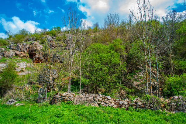 Beatuful lanscape with hills and blue sky of Eastern Serbia