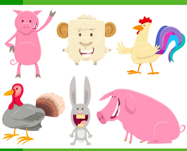 istock cartoon funny farm animal characters set 1162225931