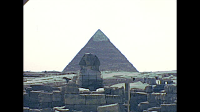 Great Sphinx of Giza with pyramid