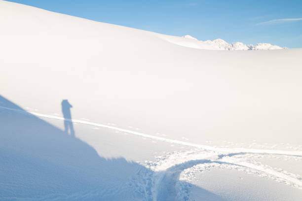 fotograf auf winter wonderland - winter camping telemark skiing skiing stock-fotos und bilder