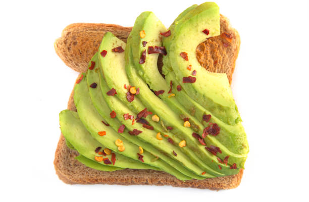 istock Hot and Spicy Avocado Toast with Toppings Isolated on a White Background 1162244849