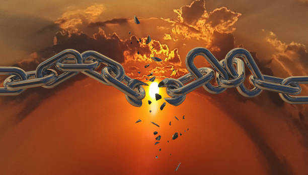 istock chain breaking broken sky sun hope freedom background sun sunset colors - 3d rendering 1162250215