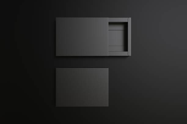 Blank sliding drawer box for branding presentation. Render illustration.