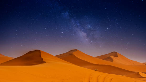 Beautiful sand dunes in the Sahara desert. Beautiful sand dunes in the Sahara desert at Morocco morocco landscape stock pictures, royalty-free photos & images