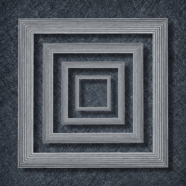 istock Wooden frame layers isolated on black stone ,brown wood frame. 1162269533