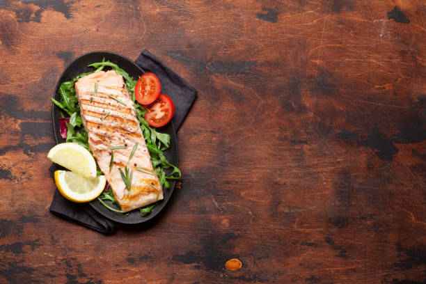 istock Grilled salmon fish fillet 1162278811