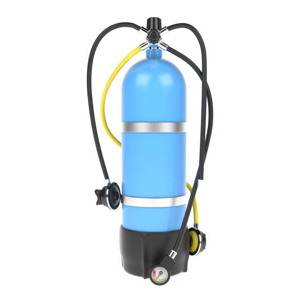 istock Scuba diving air tank with regulator set. 3d rendering illustration 1162278832