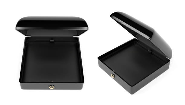 istock Black jewelry box. 3d rendering illustration 1162278848
