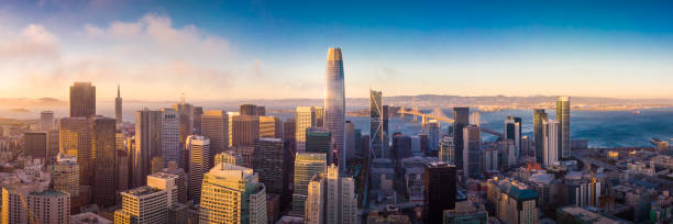 istock Aerial View of San Francisco Skyline at Sunset 1162280807