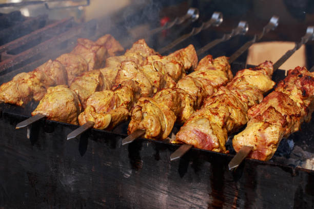istock Meat kebab on skewers 1162290148