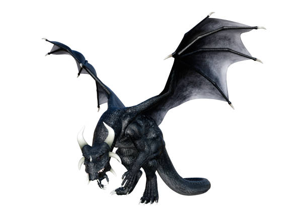 istock 3D illustration fantasy dragon on white 1162291847