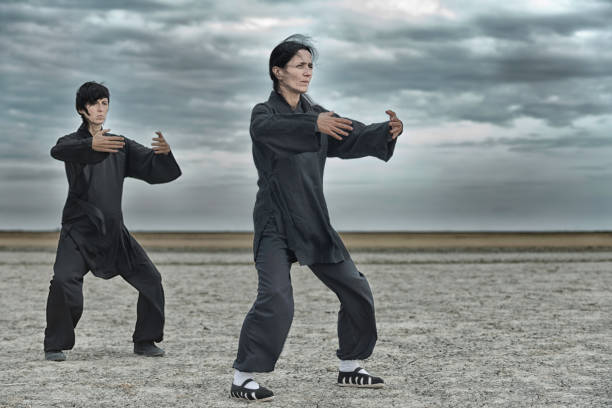 istock People Practicing Martial Arts On Land Against Cloudy Sky 1162299711