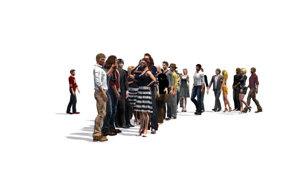 istock People, men and women to form a queue in a row 1162303519