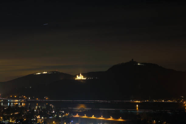 istock Mountains behind the Rhine at night 1162304879